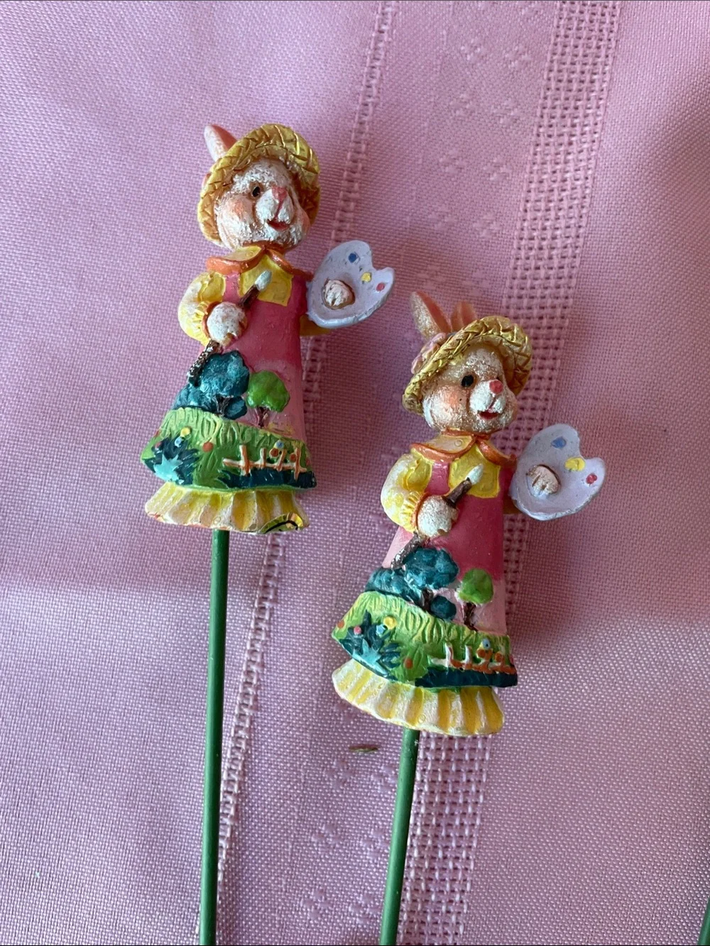 Hobby Lobby Pastel Bunny & 'Happy Easter' Garden Picks